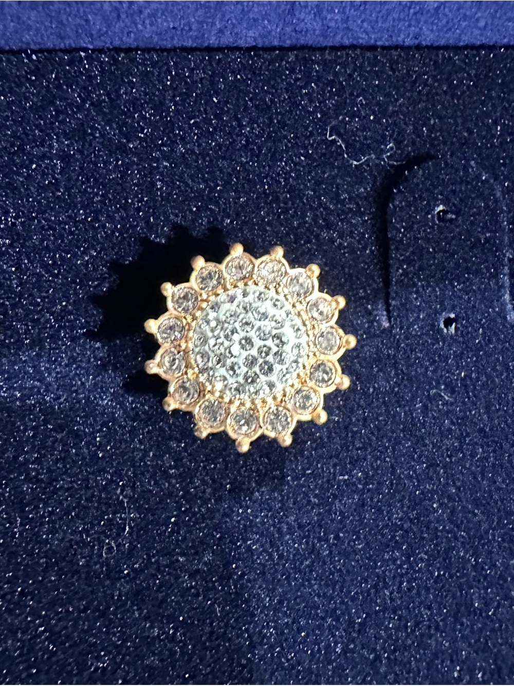 Swarovski Gold Sunburst Crystal Stud Earrings - 5502756 - NIB - Picture 2 of 3